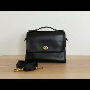 SOLD Vintage Coach Court Bag 9870 Black Leather